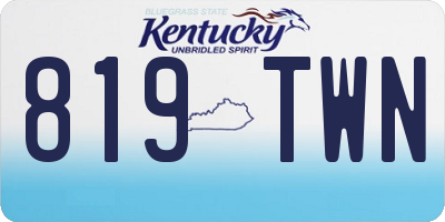 KY license plate 819TWN