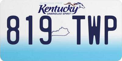 KY license plate 819TWP
