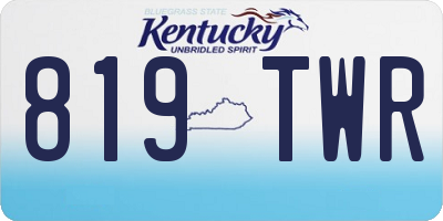 KY license plate 819TWR