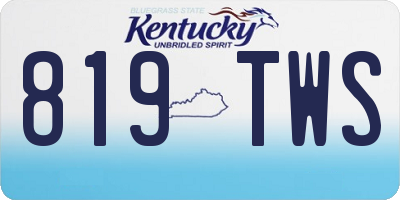 KY license plate 819TWS