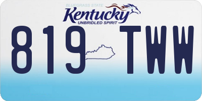 KY license plate 819TWW