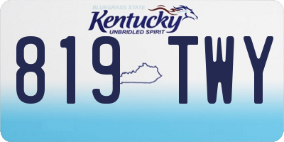 KY license plate 819TWY