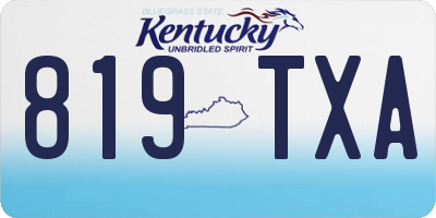 KY license plate 819TXA