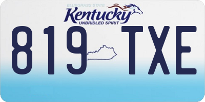 KY license plate 819TXE