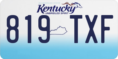 KY license plate 819TXF