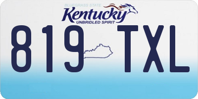 KY license plate 819TXL