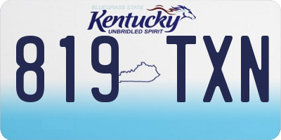 KY license plate 819TXN