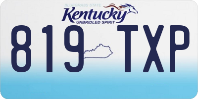 KY license plate 819TXP