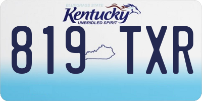 KY license plate 819TXR