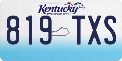 KY license plate 819TXS