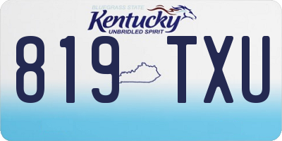 KY license plate 819TXU