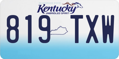 KY license plate 819TXW