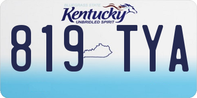 KY license plate 819TYA