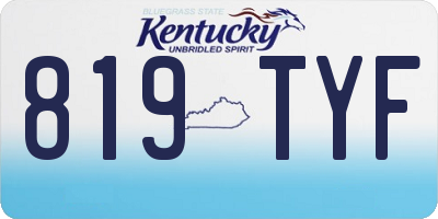 KY license plate 819TYF