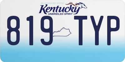 KY license plate 819TYP