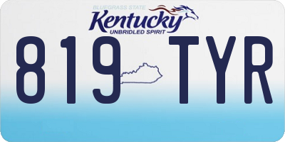 KY license plate 819TYR