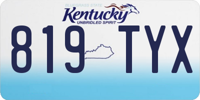 KY license plate 819TYX