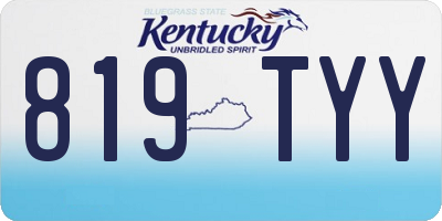 KY license plate 819TYY