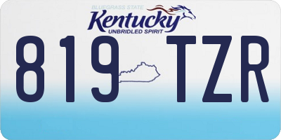 KY license plate 819TZR