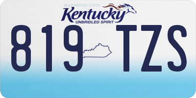 KY license plate 819TZS