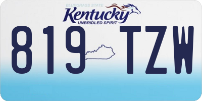 KY license plate 819TZW
