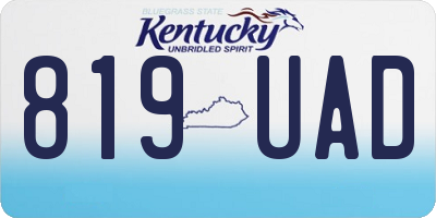 KY license plate 819UAD