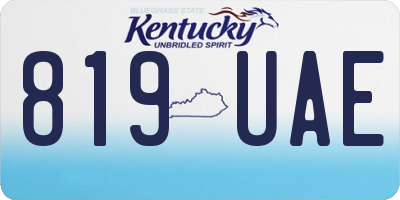 KY license plate 819UAE
