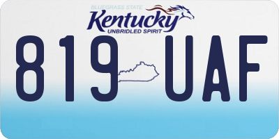 KY license plate 819UAF