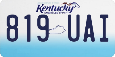 KY license plate 819UAI