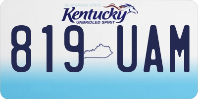 KY license plate 819UAM