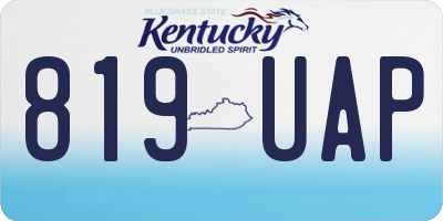 KY license plate 819UAP