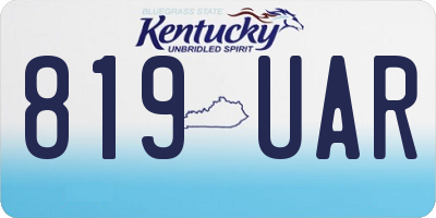 KY license plate 819UAR