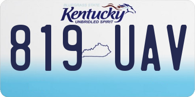 KY license plate 819UAV