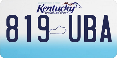 KY license plate 819UBA
