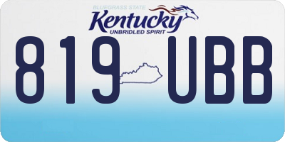 KY license plate 819UBB
