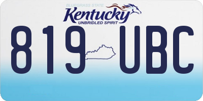 KY license plate 819UBC