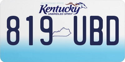 KY license plate 819UBD
