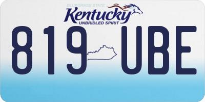 KY license plate 819UBE