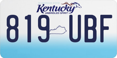 KY license plate 819UBF
