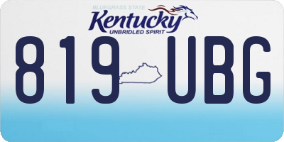 KY license plate 819UBG