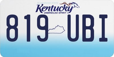 KY license plate 819UBI