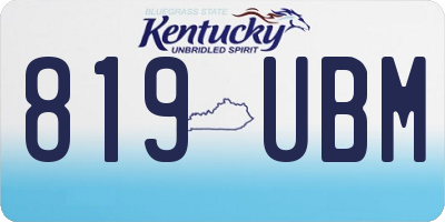 KY license plate 819UBM