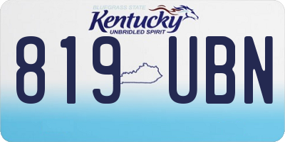 KY license plate 819UBN