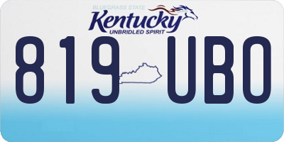 KY license plate 819UBO