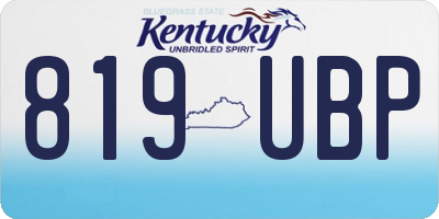 KY license plate 819UBP