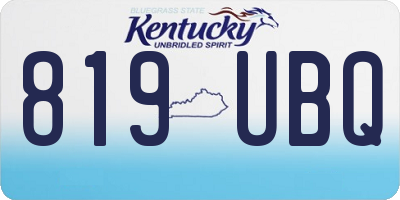 KY license plate 819UBQ