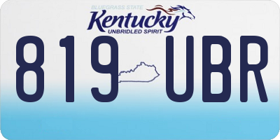 KY license plate 819UBR