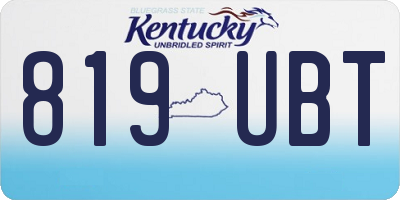 KY license plate 819UBT