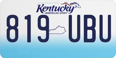 KY license plate 819UBU