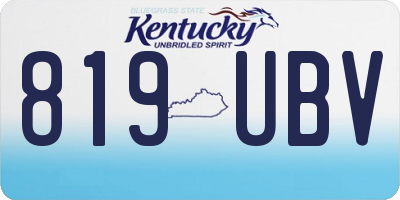 KY license plate 819UBV